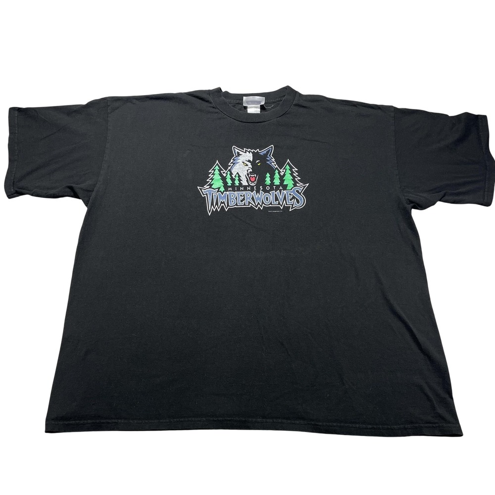 Vintage Minnesota Timberwolves Shirt Mens 2XL Black NBA VF Imagewear Garnett